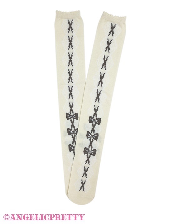 Trio Ribbon Over Knee - Ivory x Brown