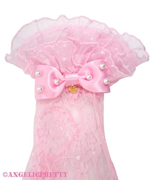 Tulle Frill Lace Gloves - Pink