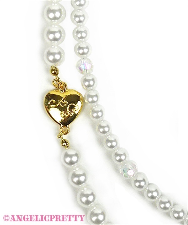 Twin Pearl Necklace - White - Click Image to Close