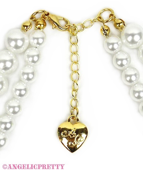 Twin Pearl Necklace - White - Click Image to Close