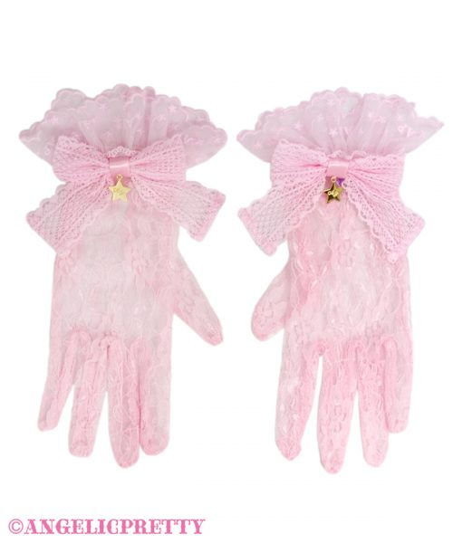Twinkle Lace Gloves - Pink