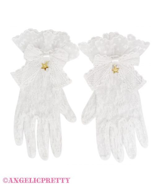 Twinkle Lace Gloves - White