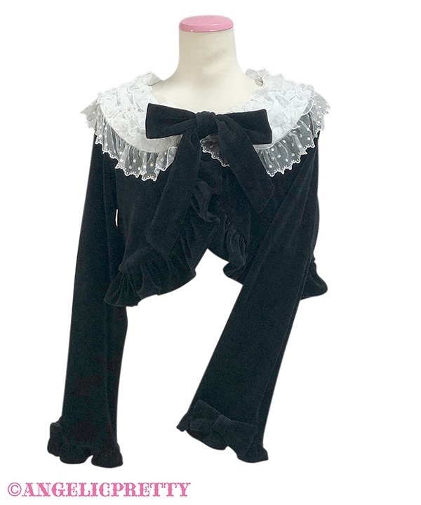 Velvet Doll Ribbon Bolero - Black