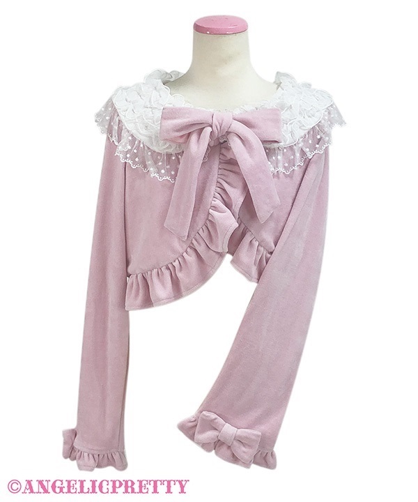 Velvet Doll Ribbon Bolero - Pink