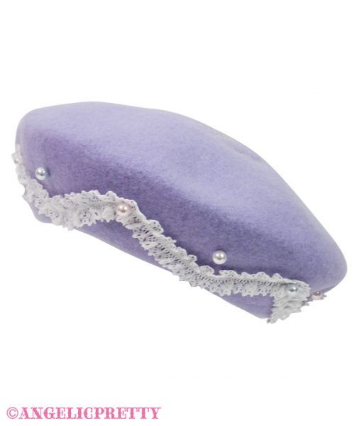 Whip Decoration Beret - Lavender