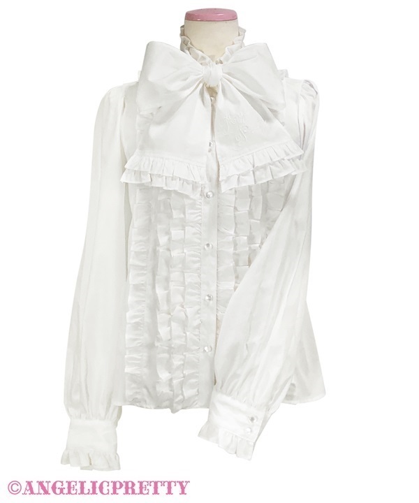 Charming Standing Collar Blouse - White