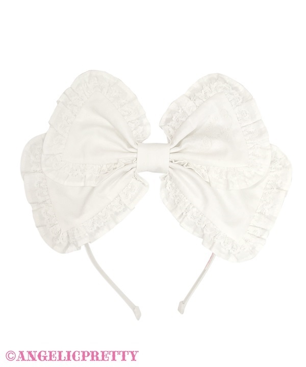 Cute Frill Headbow - White