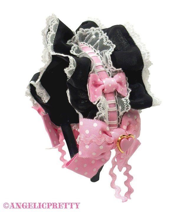 Fancy Dolce Frill Headbow - Black