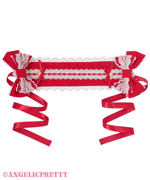 Lovely Ladder Lace Headdress - Red