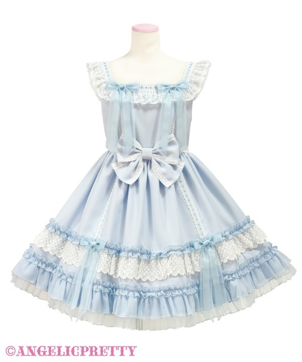 Macaron Frill Jumperskirt - Sax