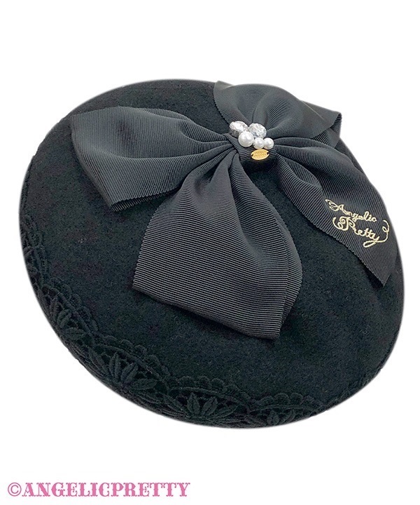 Madonna Ribbon Beret - Black
