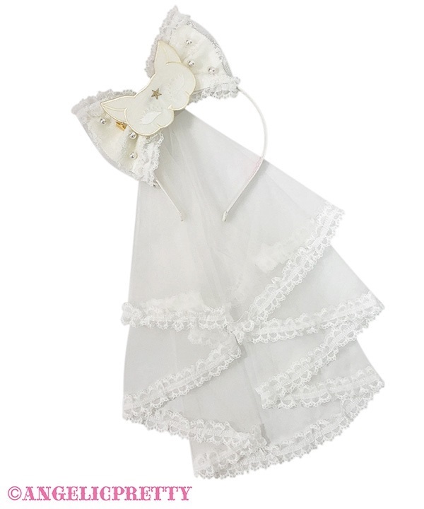 Masquerade Cat Headbow - Ivory