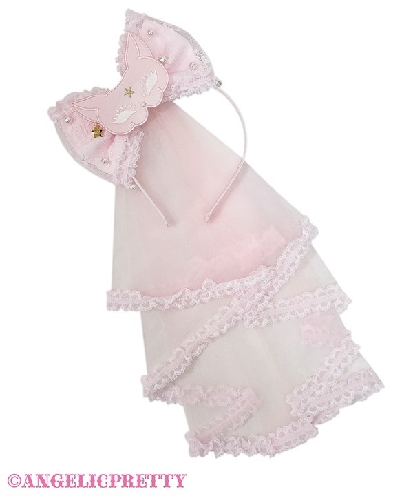 Masquerade Cat Headbow - Pink