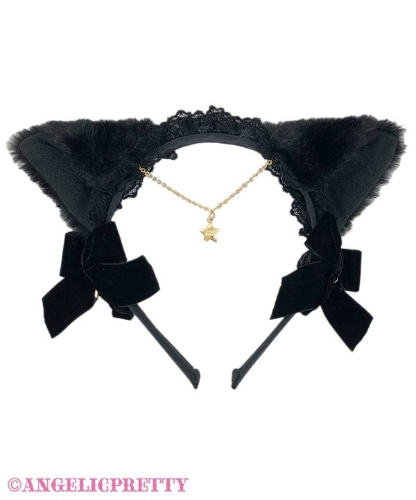 Milk Cat Headbow - Black