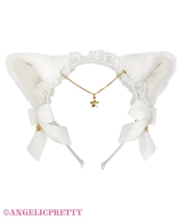 Milk Cat Headbow - White