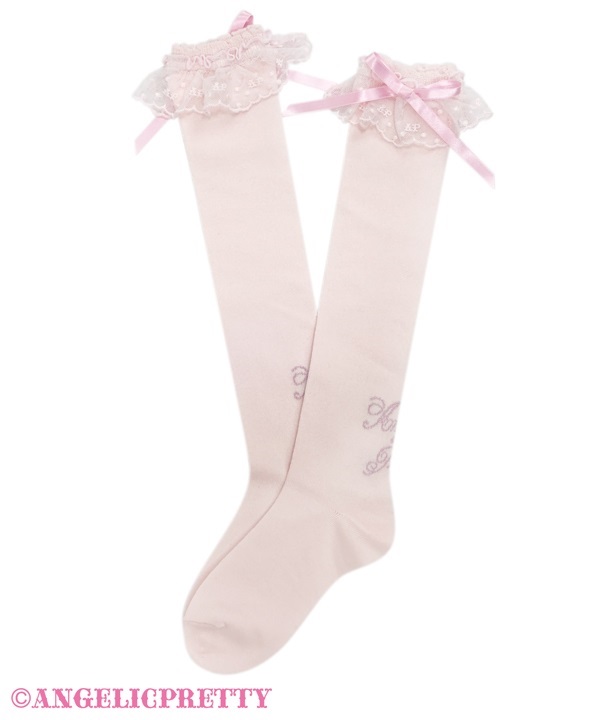 Princess Logo High Socks - Pink x Pink