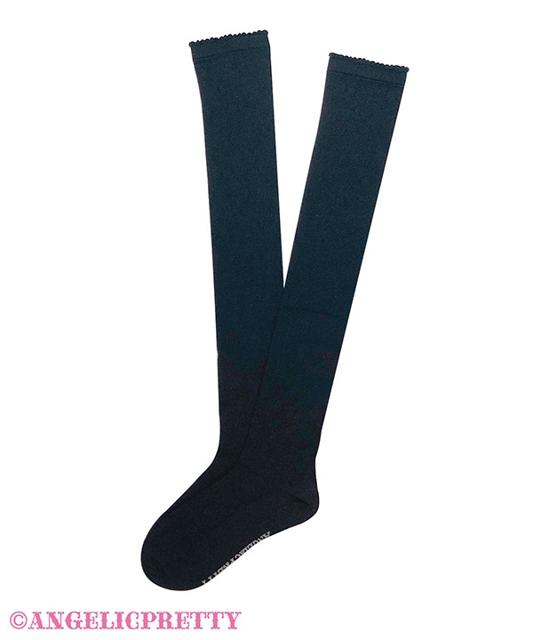 Sheer Lovely Heart Over Knee - Black