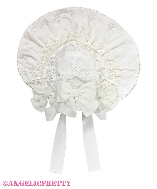Sweet Frill Bonnet - White