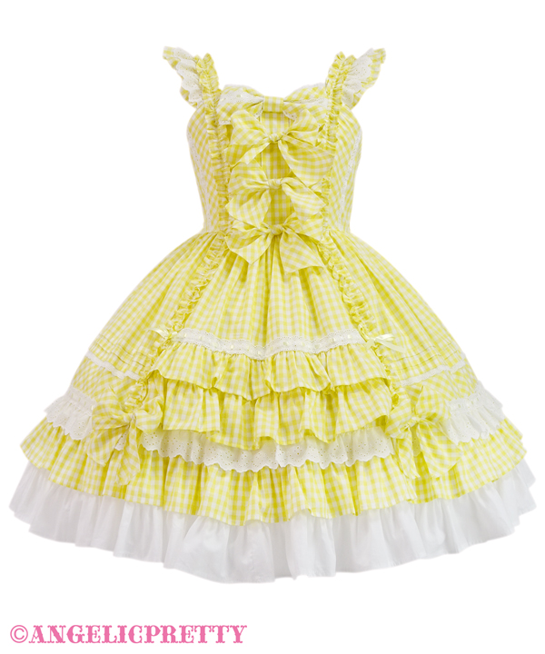 Sweet Frill Jumperskirt - Yellow
