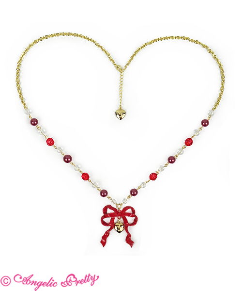 Sweet Ribbon Necklace - Red