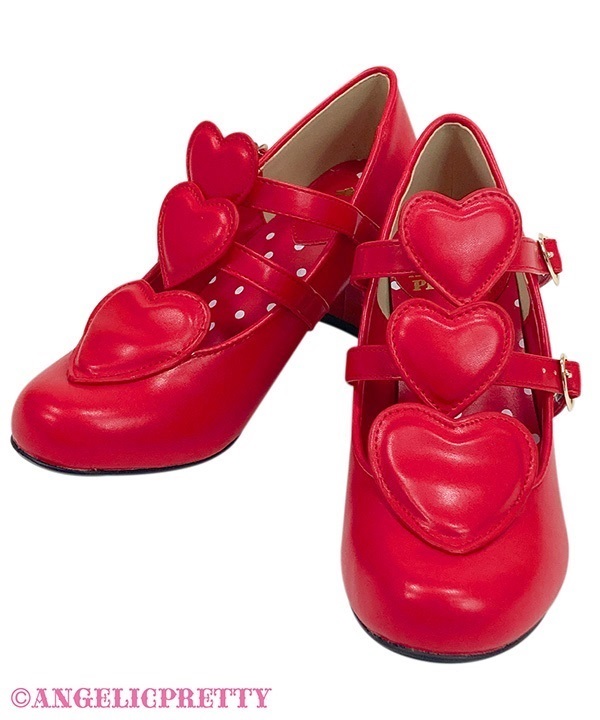Trio Heart Shoes (L) - Red